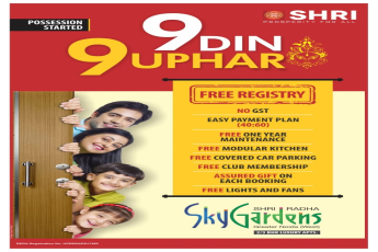 Avail 9 benefits during this festive season by booking home at Shri Radha Sky Gardens in Noida